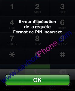 erreur code pin iphone