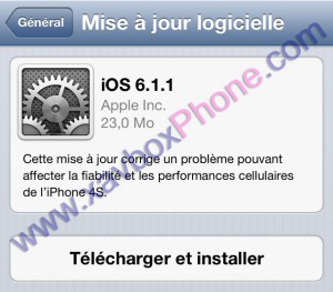 mise à jour iOS 6.1.1